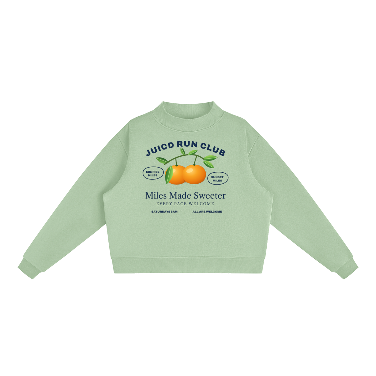 JUICD RUN CLUB: Fleece Mock-Neck Crew Sweatshirt