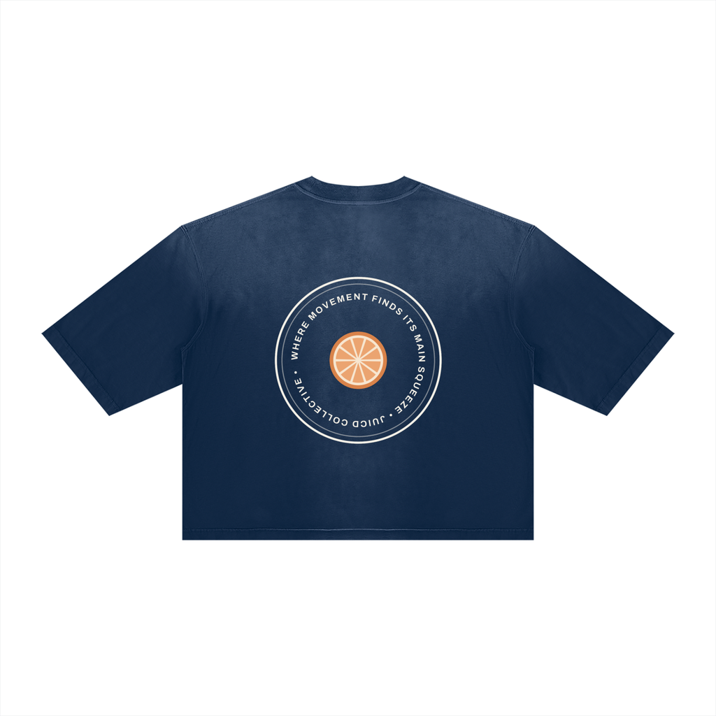 JUICD RUN CLUB: Unisex Vintage Wash Sunfade Boxy T-Shirt