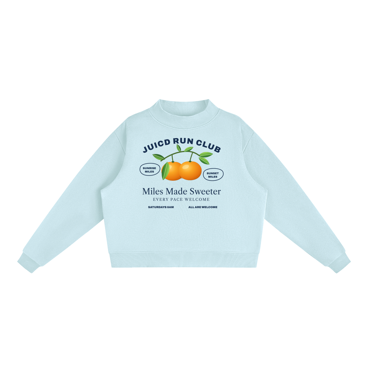 JUICD RUN CLUB: Fleece Mock-Neck Crew Sweatshirt