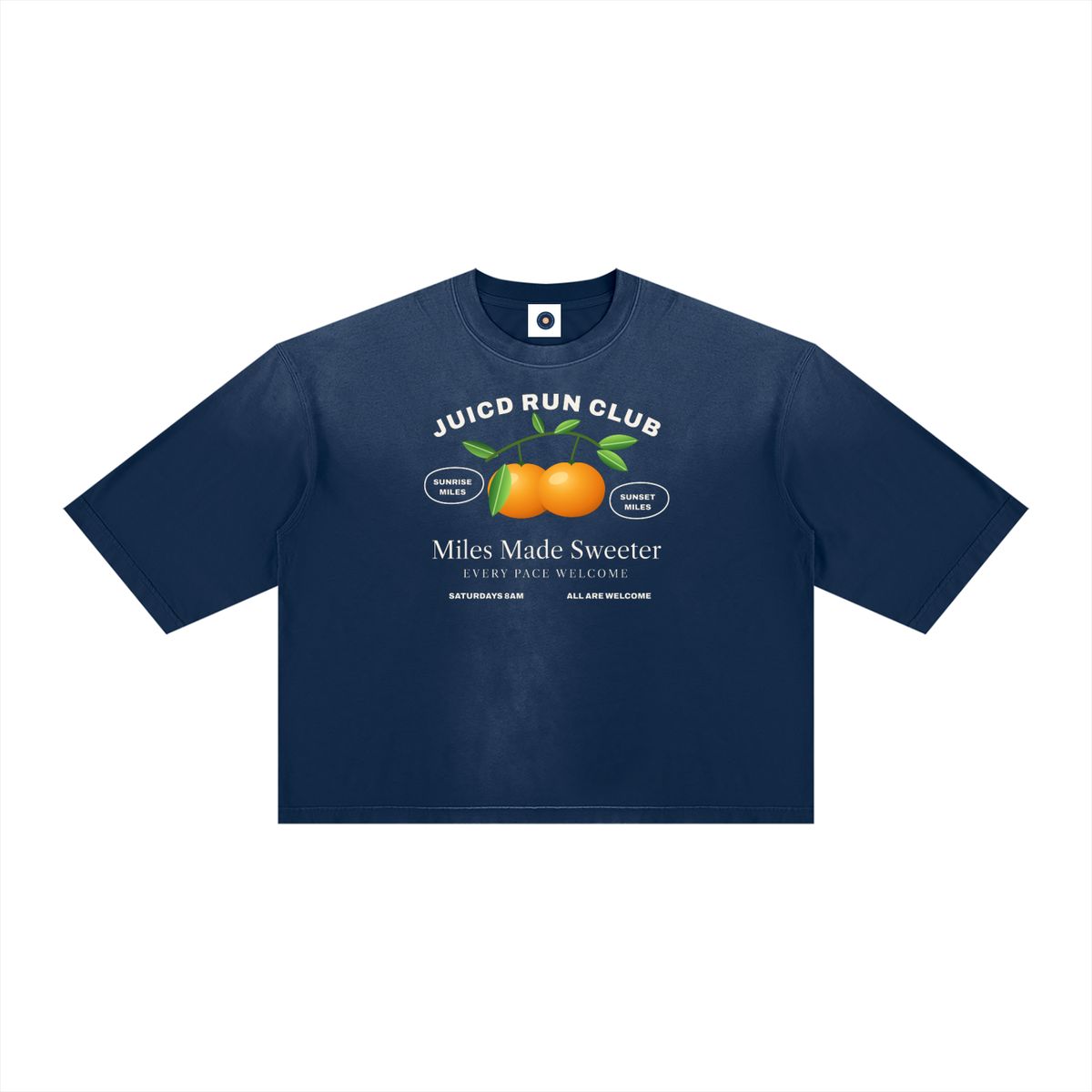 JUICD RUN CLUB: Unisex Vintage Wash Sunfade Boxy T-Shirt