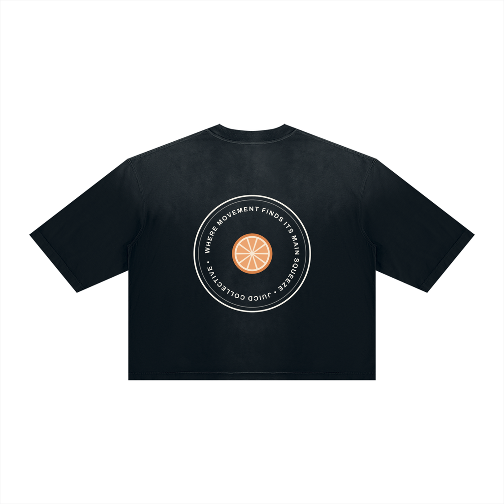 JUICD RUN CLUB: Unisex Vintage Wash Sunfade Boxy T-Shirt