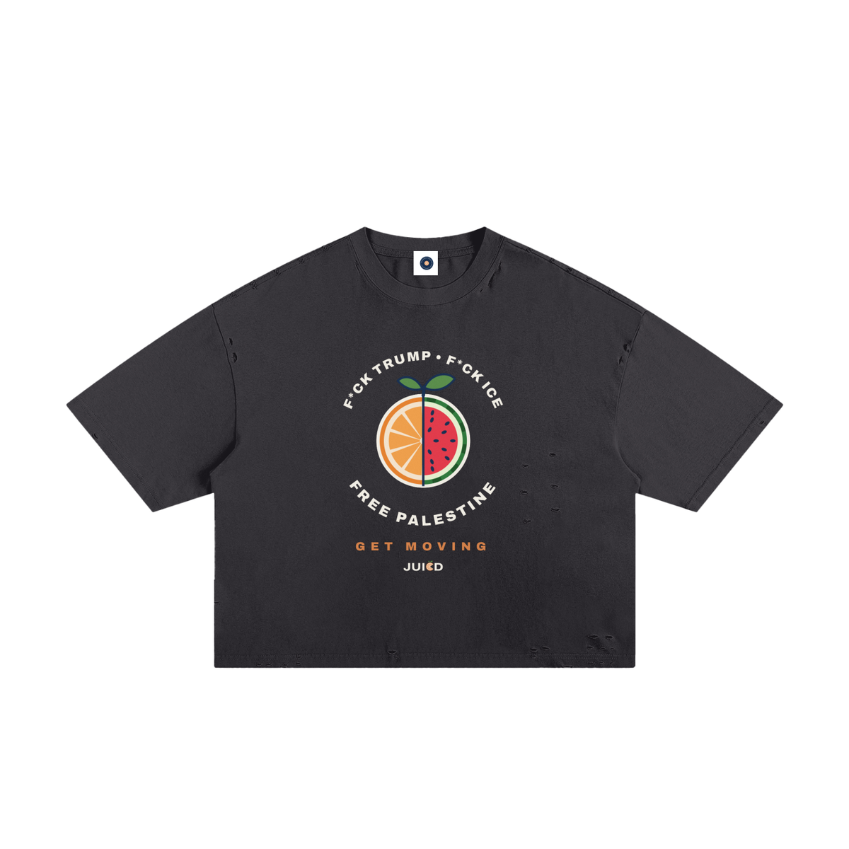 Free Palestine Frayed Boxy Tee