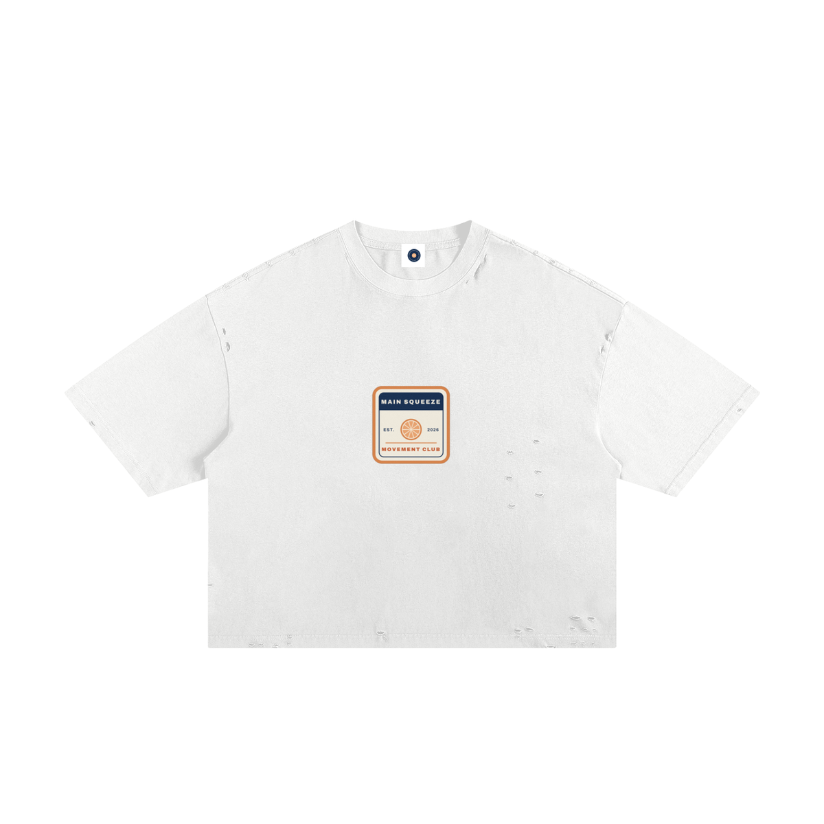 Main Squeeze Badge: Frayed Boxy Tee