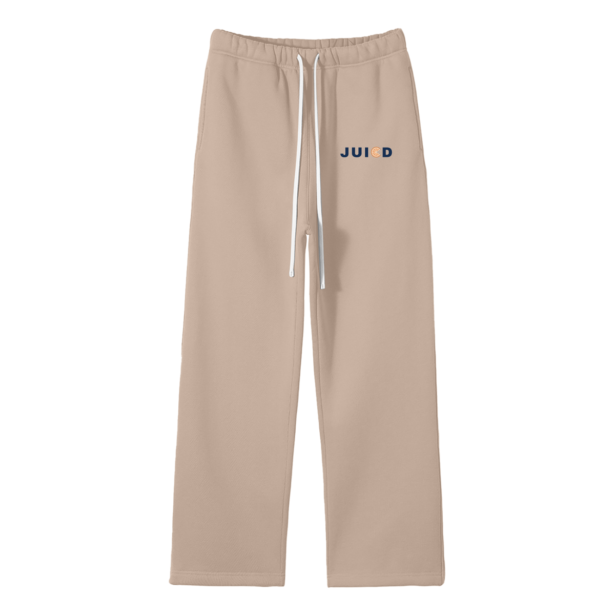 JUICD Unisex Solid Color Fleece Straight Leg Pants