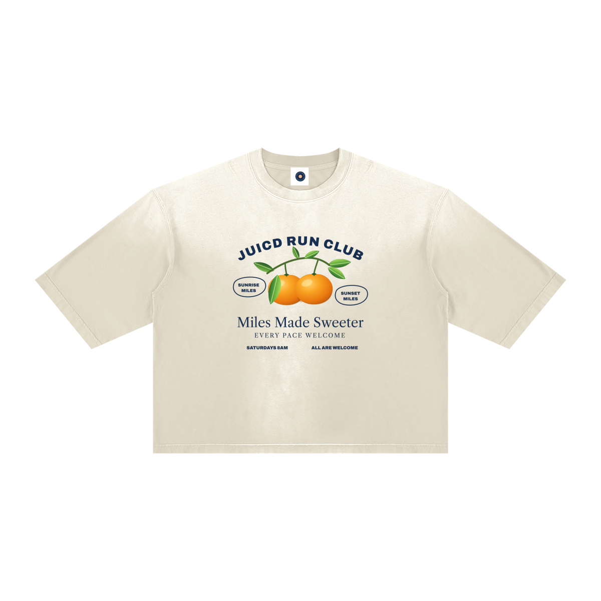 JUICD RUN CLUB LIGHT: Unisex Vintage Wash Sunfade Boxy T-Shirt