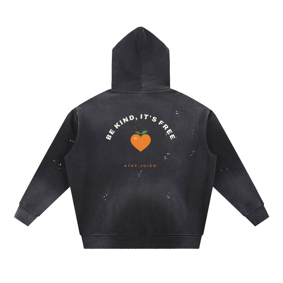 Be Kind, It's Free: Vintage Washed Frayed Fleece Hoodie