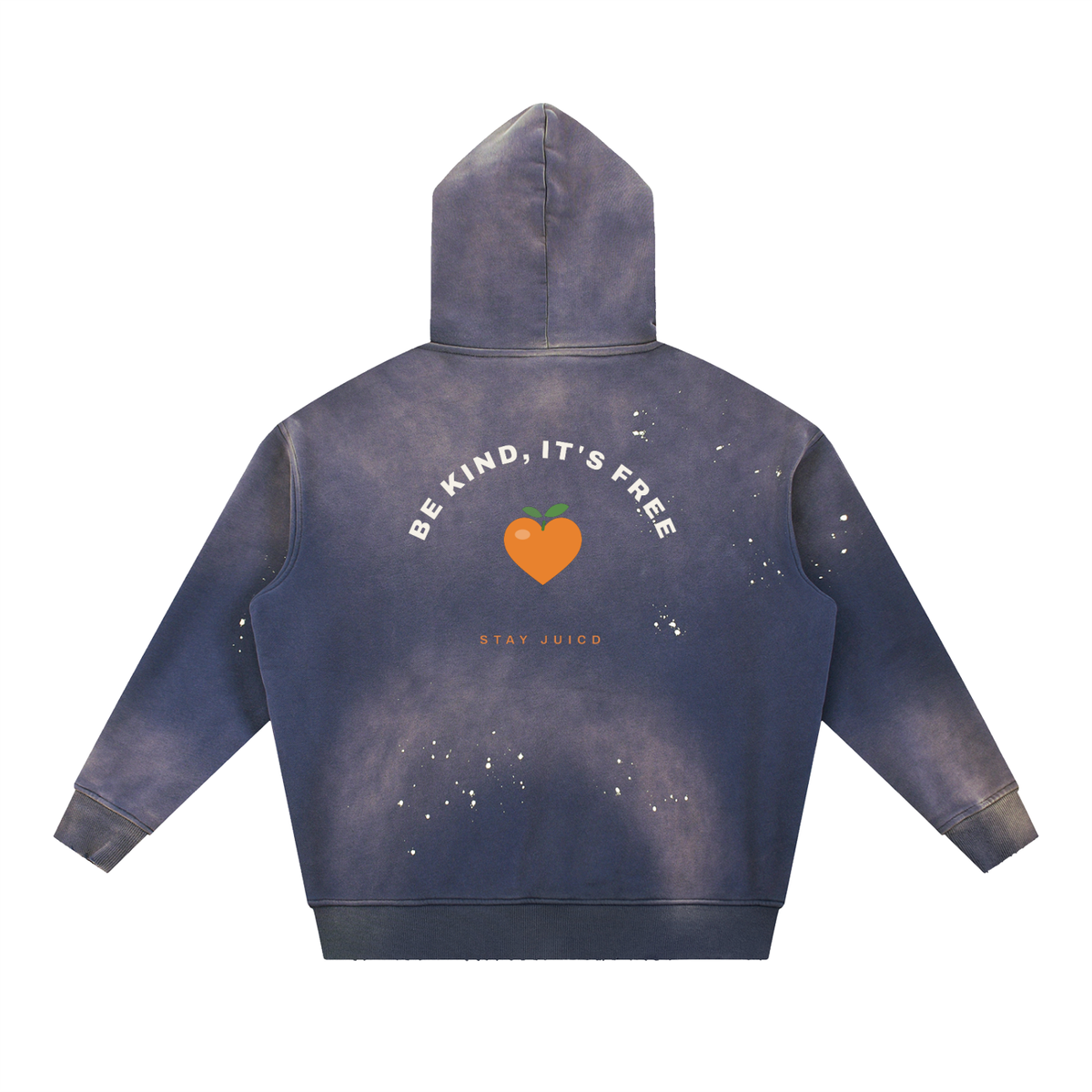 Be Kind, It's Free: Vintage Washed Frayed Fleece Hoodie