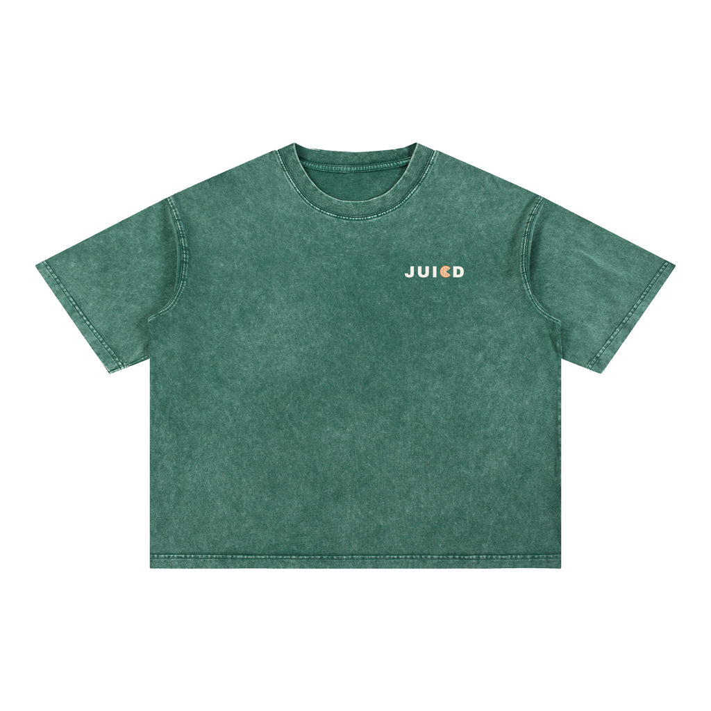 MINIMALIST JUICD DARK: Mineral Wash Boxy Cotton T-Shirt