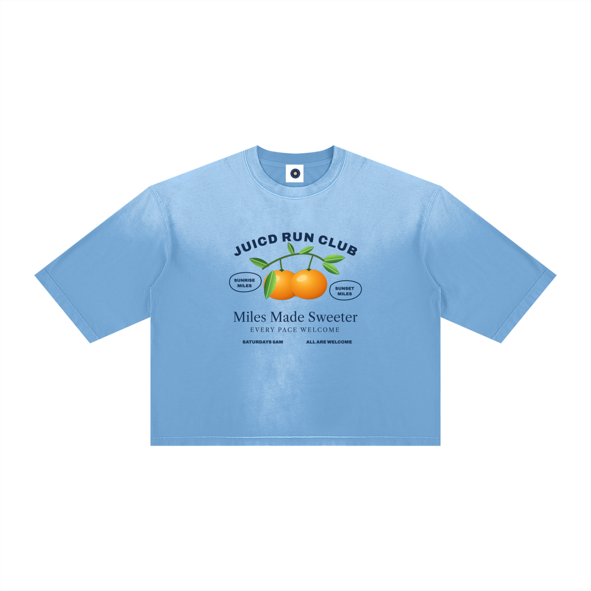 JUICD RUN CLUB LIGHT: Unisex Vintage Wash Sunfade Boxy T-Shirt