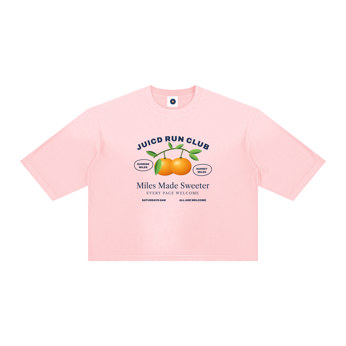 JUICD RUN CLUB LIGHT: Unisex Vintage Wash Sunfade Boxy T-Shirt