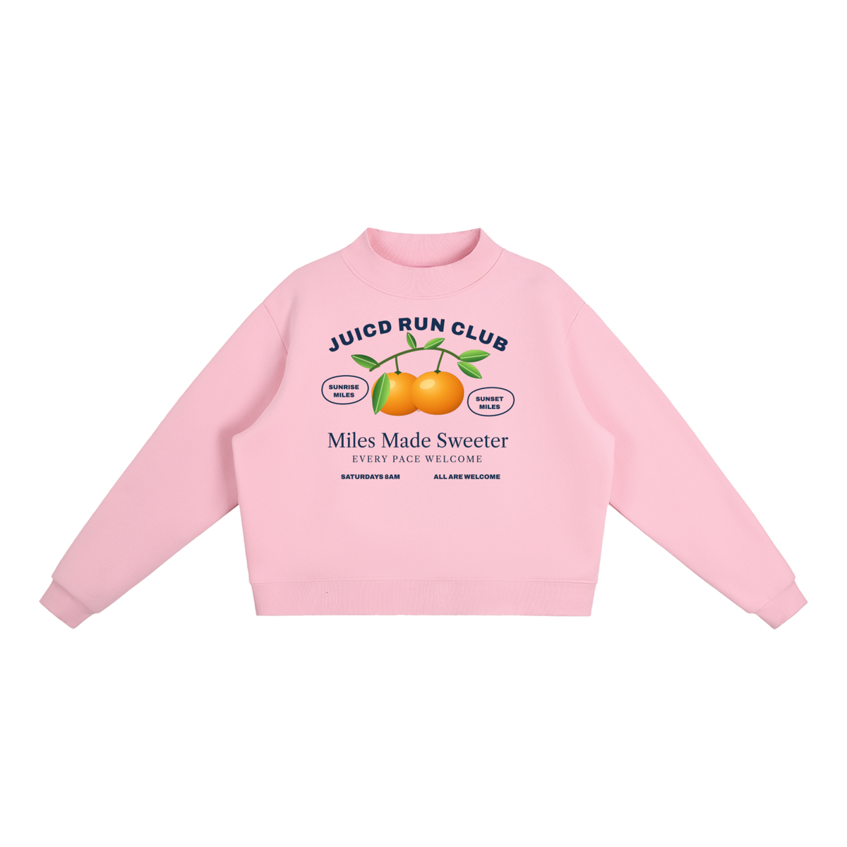 JUICD RUN CLUB: Fleece Mock-Neck Crew Sweatshirt