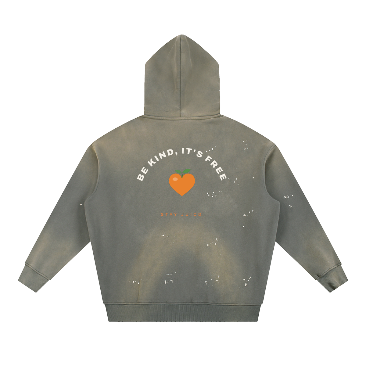 Be Kind, It's Free: Vintage Washed Frayed Fleece Hoodie