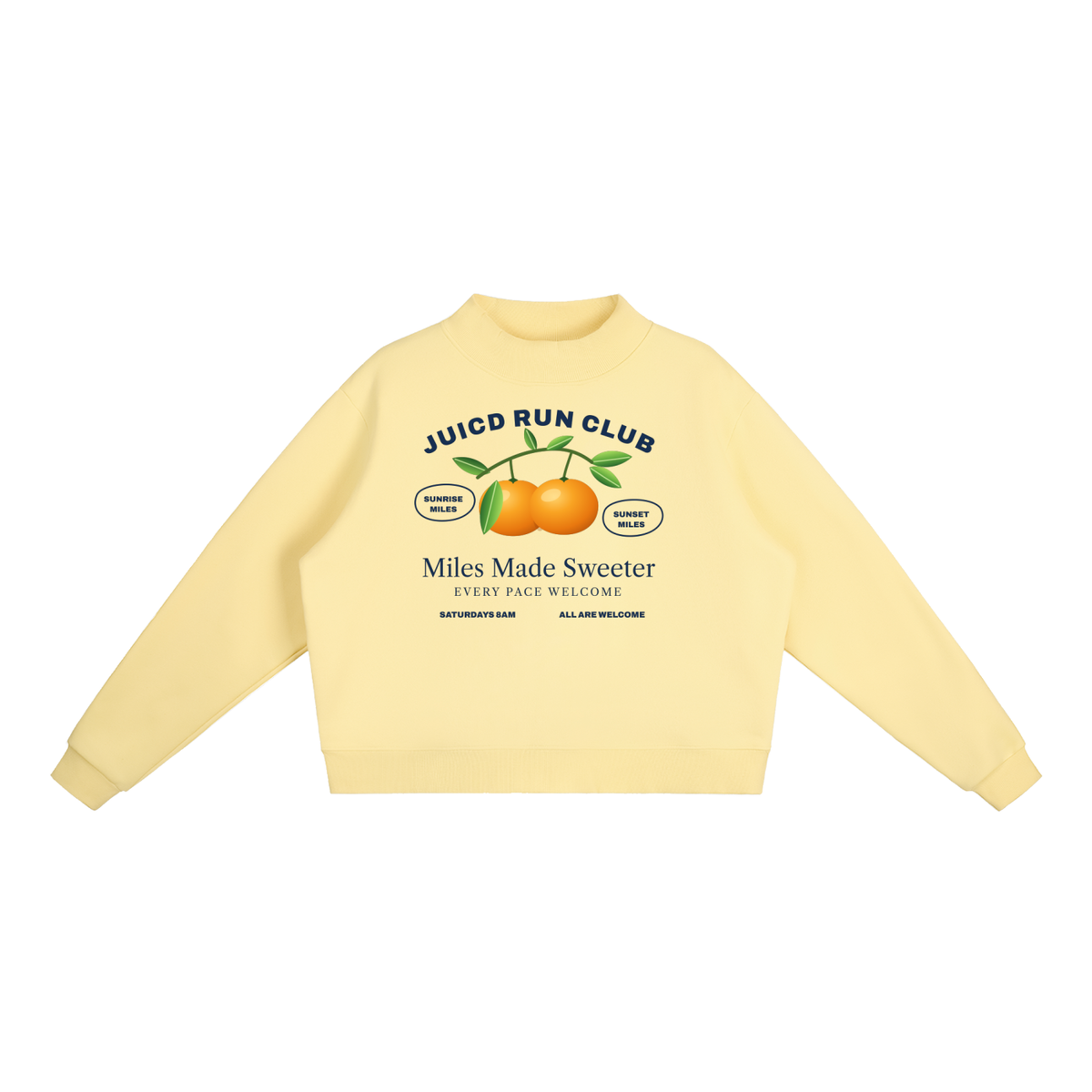 JUICD RUN CLUB: Fleece Mock-Neck Crew Sweatshirt