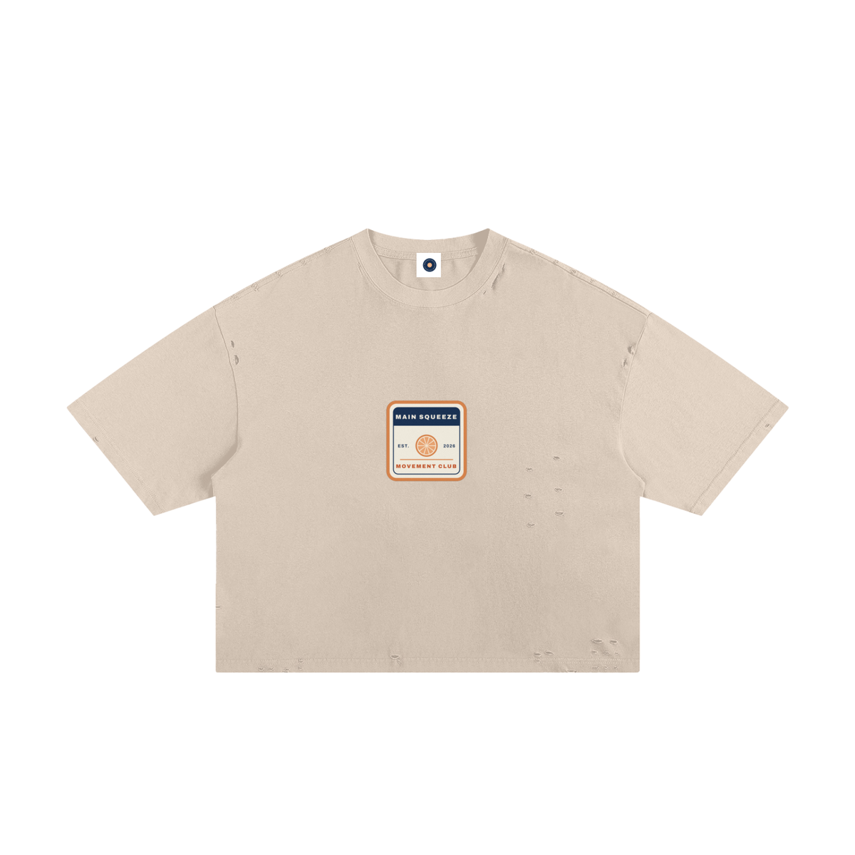 Main Squeeze Badge: Frayed Boxy Tee